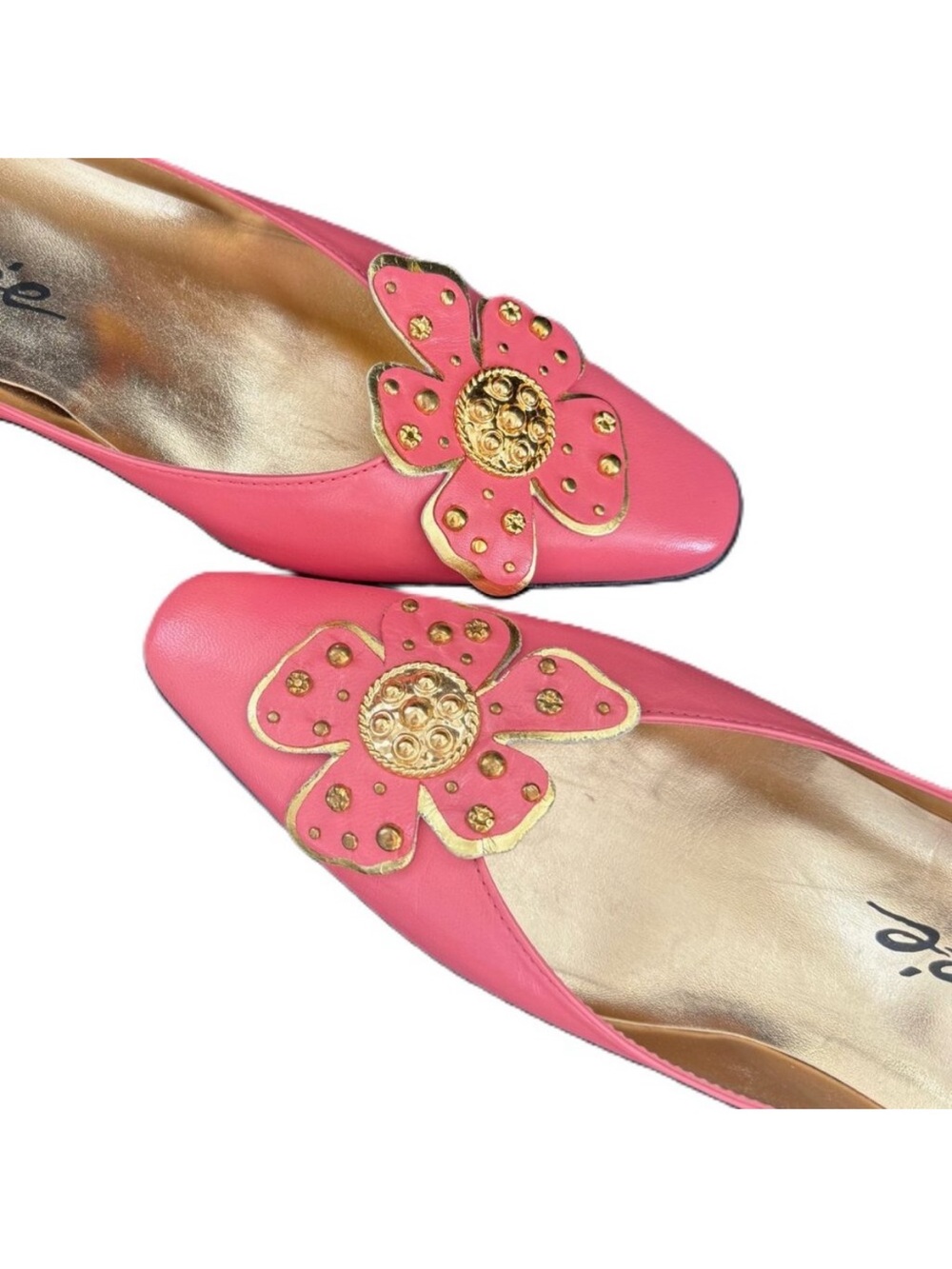 Pink leather party shoes, US Size 9, Made in Spain, NEW